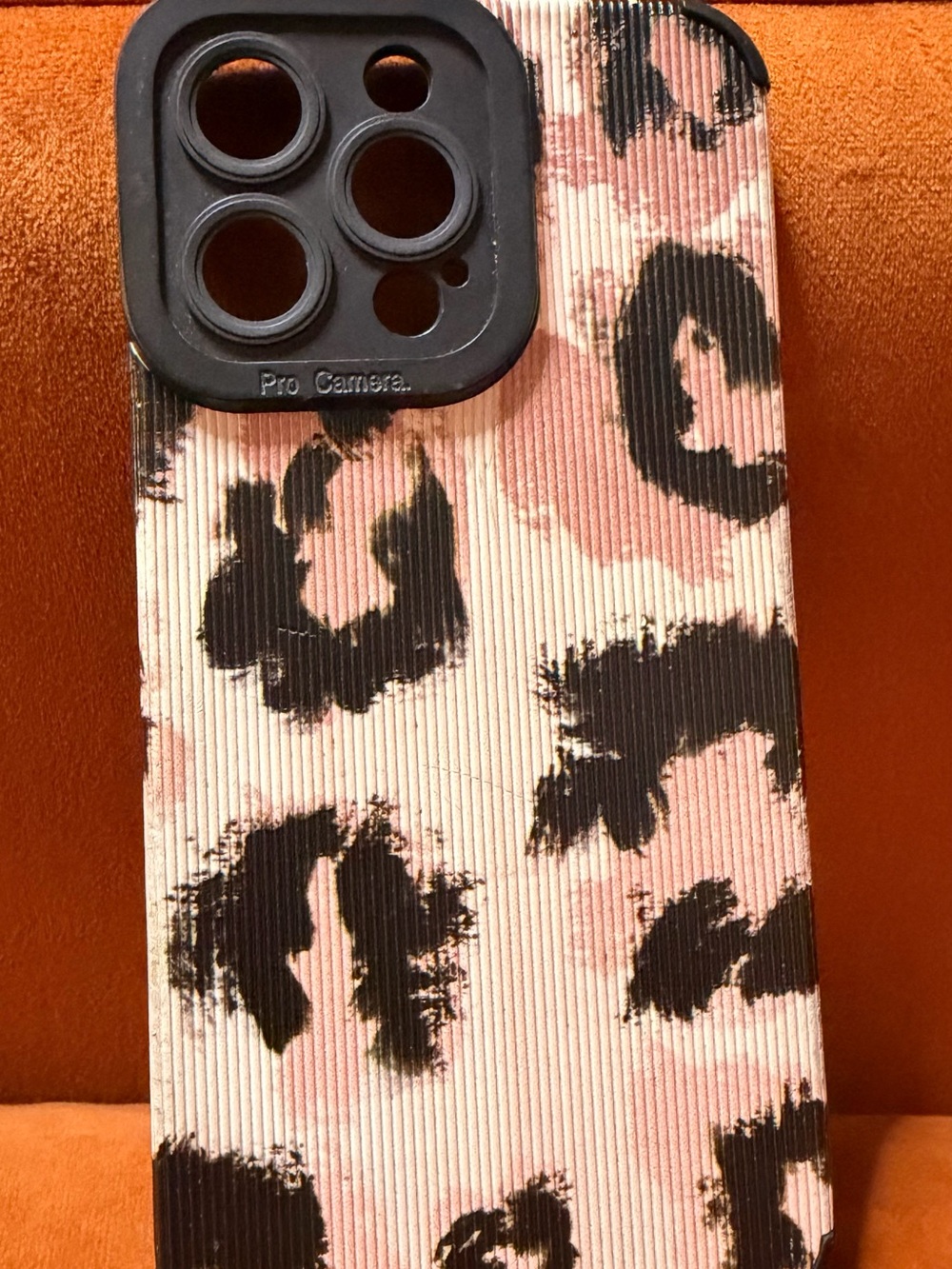 Pink Leopard Print Phone Case with Black Camera Frame - Fashion Grip
